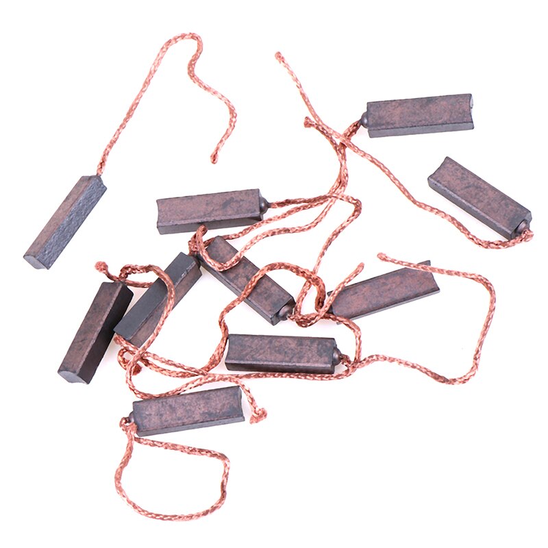 Praktische 10 Stuks Koolborstels Wire Leads Generator Generic Elektrische Motor Borstel Vervanging 4.5X6.5X20Mm