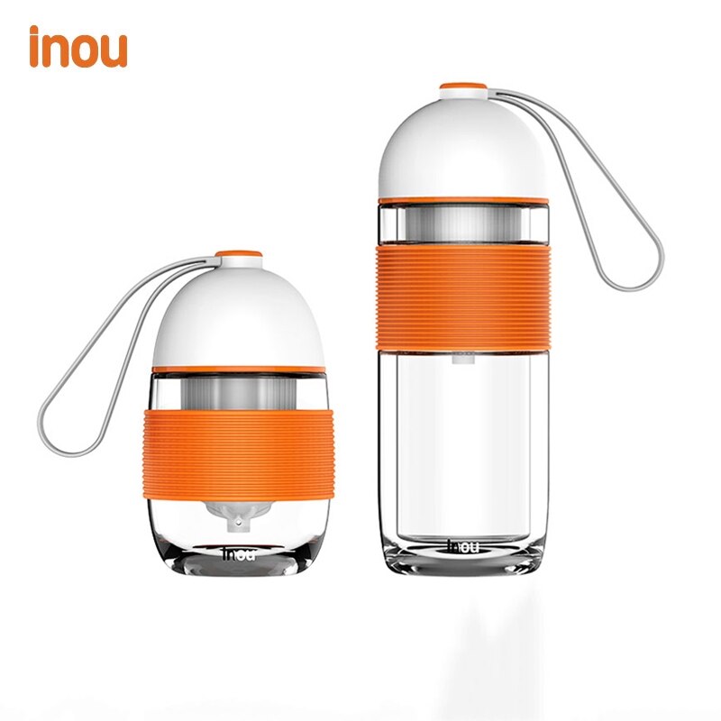 inou Double Wall Glass Water Bottle With Alkaline Water Ionizer Heat Resistant Travel Car Office Drinking Bottles
