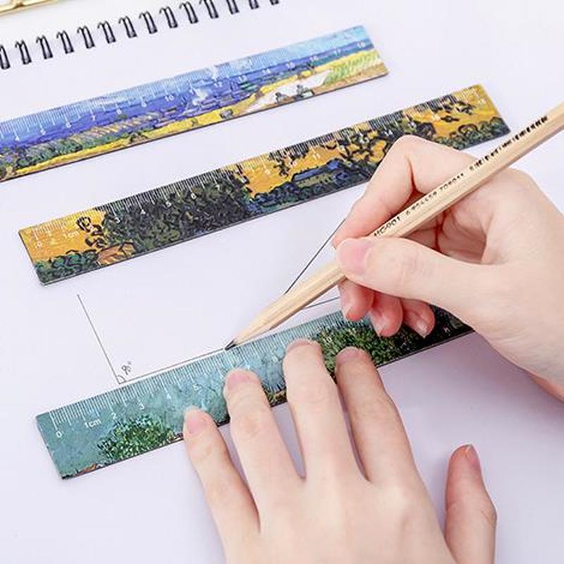 Painting Ruler Stationery Magnetic Cute Ruler Student Set of Drafting Rules Stationery Rules Kawaii School Supplies