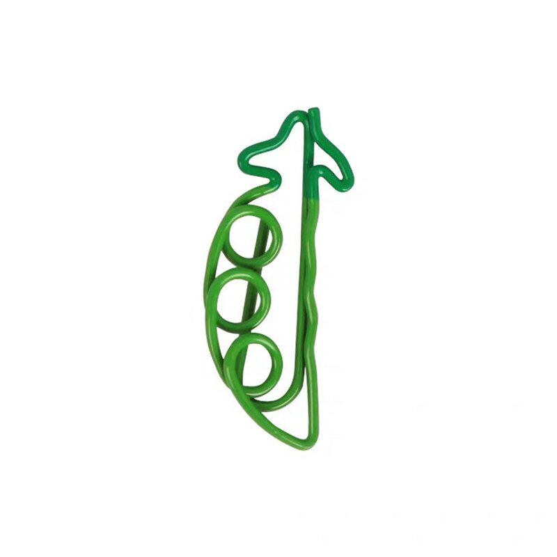 10 Pcs Pattern Bookmark Stationery Cute Ice Cream Small Bookmark Paper Clip Student Office Supplies Pin Cartoon: Pea 10 Pcs