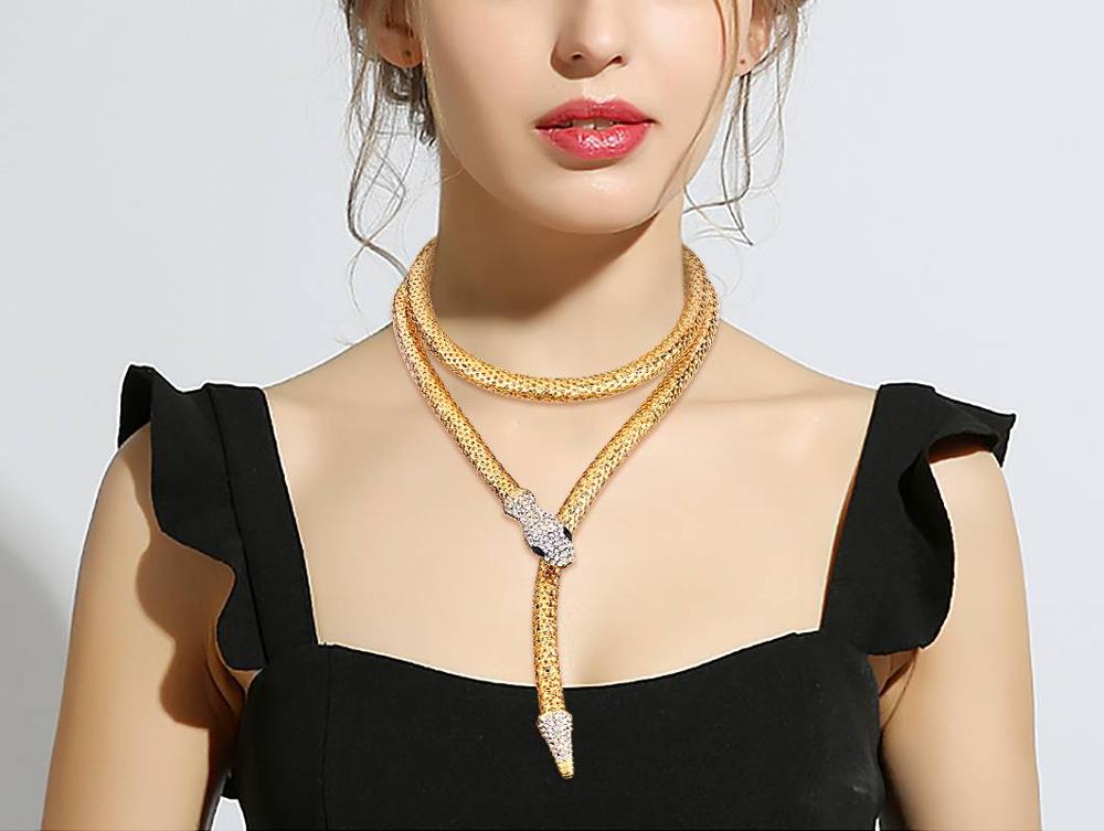 Tuliper Snake Verklaring Ketting Choker Чокер Kristallen Hanger Voor Vrouwen Partij Sieraden Collier Gargantilla Кулон Femme Подвеска