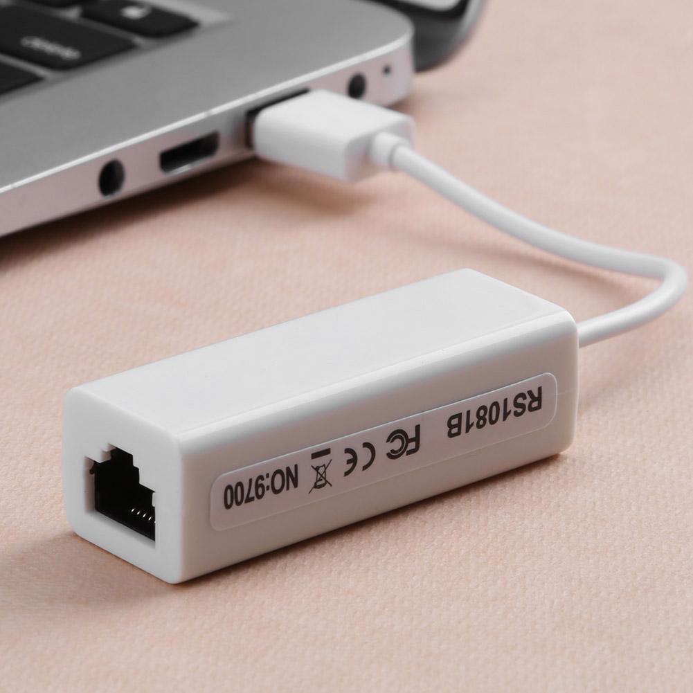 White USB 2.0 to RJ45 LAN Ethernet 100Mbps High Speed Plug and Play Network Adapter for Desktop Laptop Computer