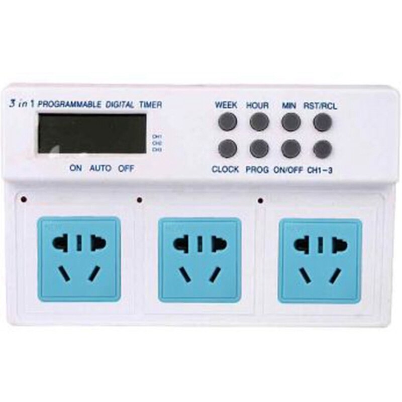 3 in 1 Programmierbare LCD Digital Timer Steckdose Mikrocomputer Timer Steckdose Aquarium Timer Steckdose (uns-stecker)
