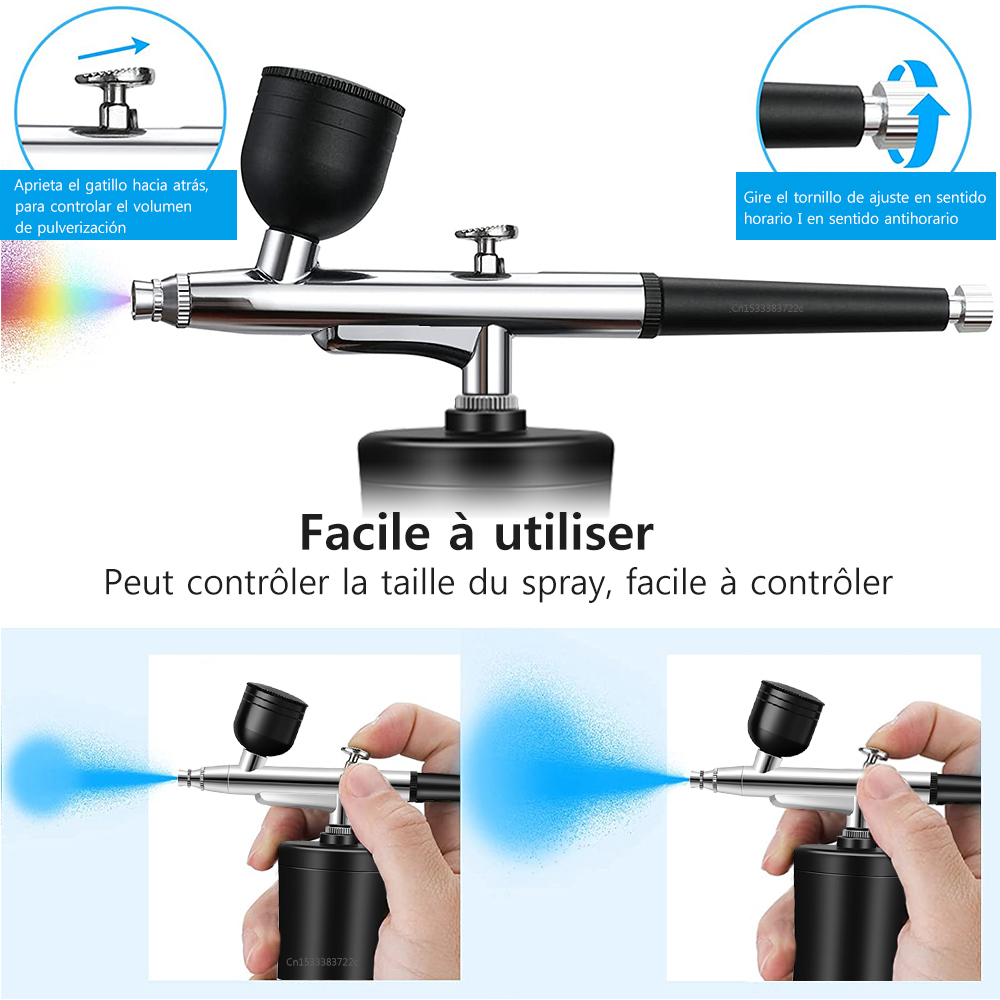 Aerógrafo portátil con compresor para uñas, aerógrafo para pintura de pasteles, manualidades, arte de uñas