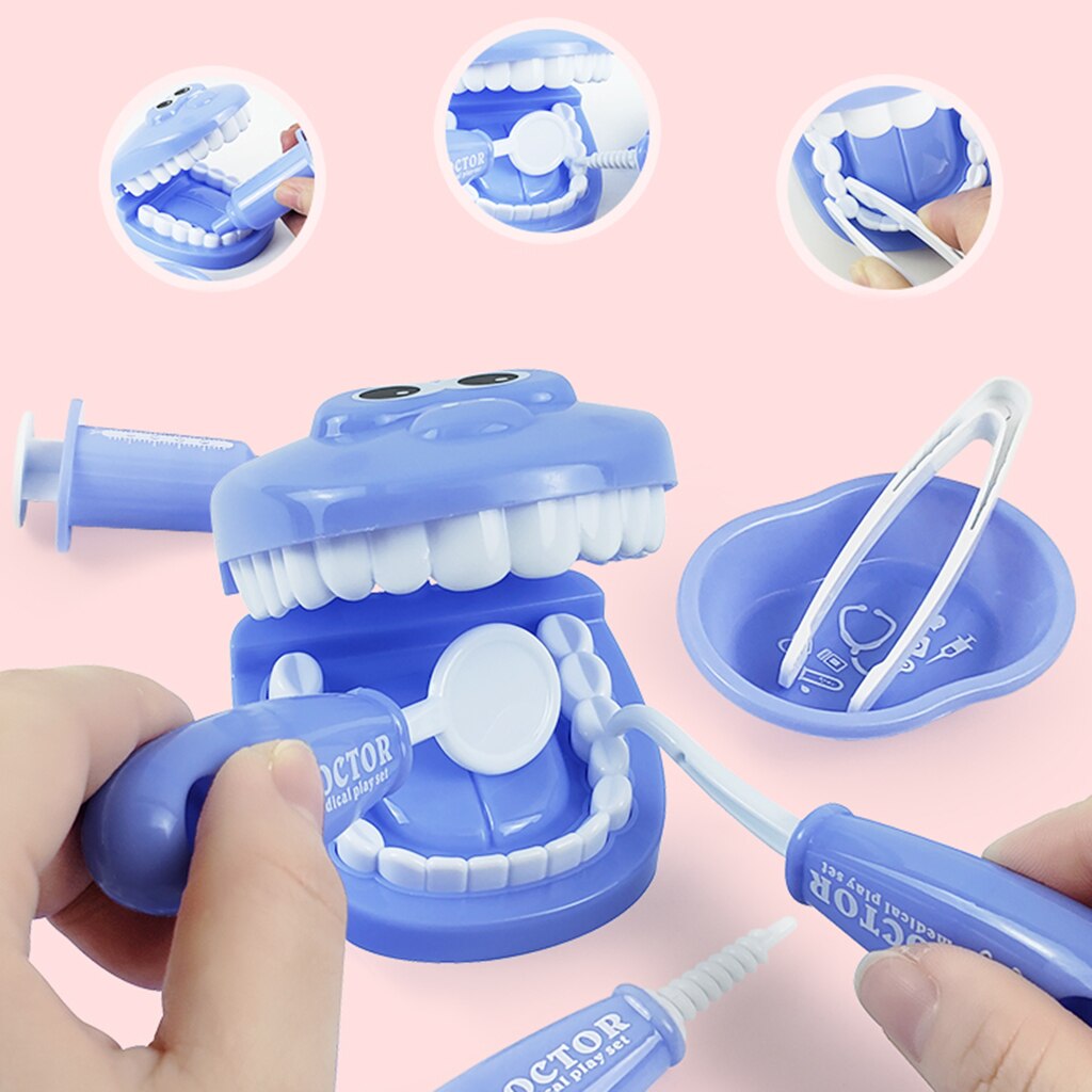 9 Pièces/ensemble Filles Jeu de Rôle Jeu de Médecin Dentiste Simulation Dentiste Dents Semblant Jouer Jouet Pour Enfant En Bas Âge Bébé Enfants: Purple