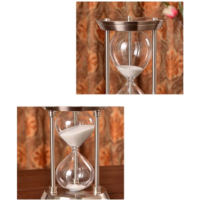 European Metal Hourglass Timer Clock Sand Metal+glass Decorative Sand Hourglasses Sand Sand Timer for Desktop Decoration