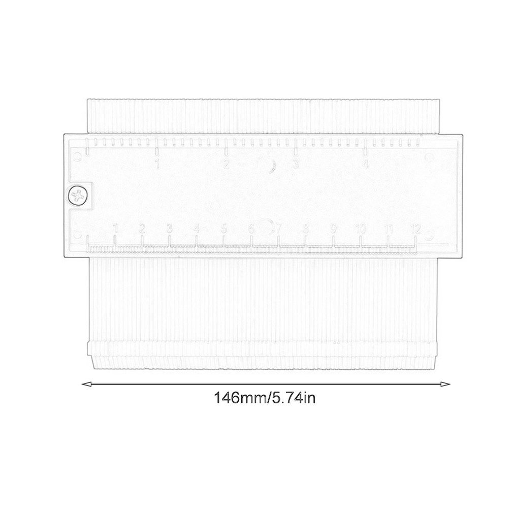 5-inch Profilometer Universal Angle Ruler Flat Laminate Tile Edge Forming Measuring Ruler Wood Marking Universal Tool