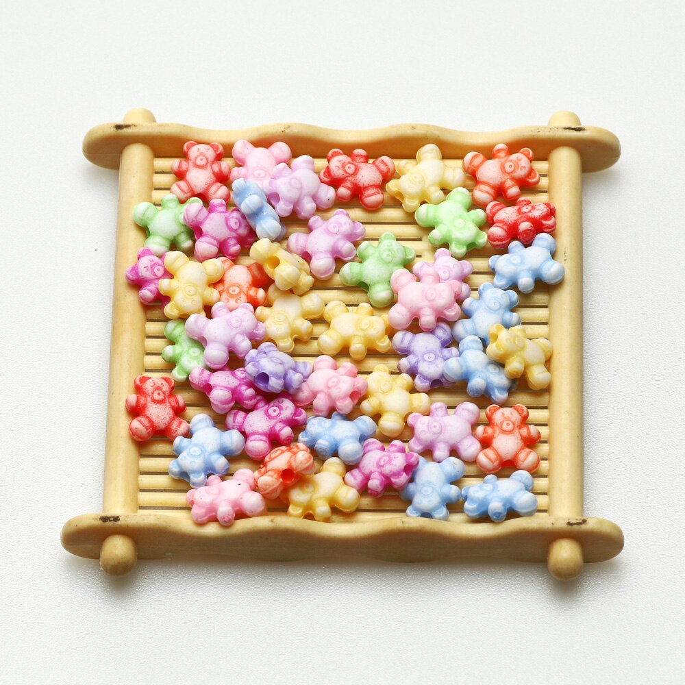 Mehrfarbige, niedliche acrylperlen in cartoon-form, lose zwischenperlen für die schmuckherstellung (diy-ketten, ohrringe, halsketten, armbänder): 8 x 9mm 100 stück