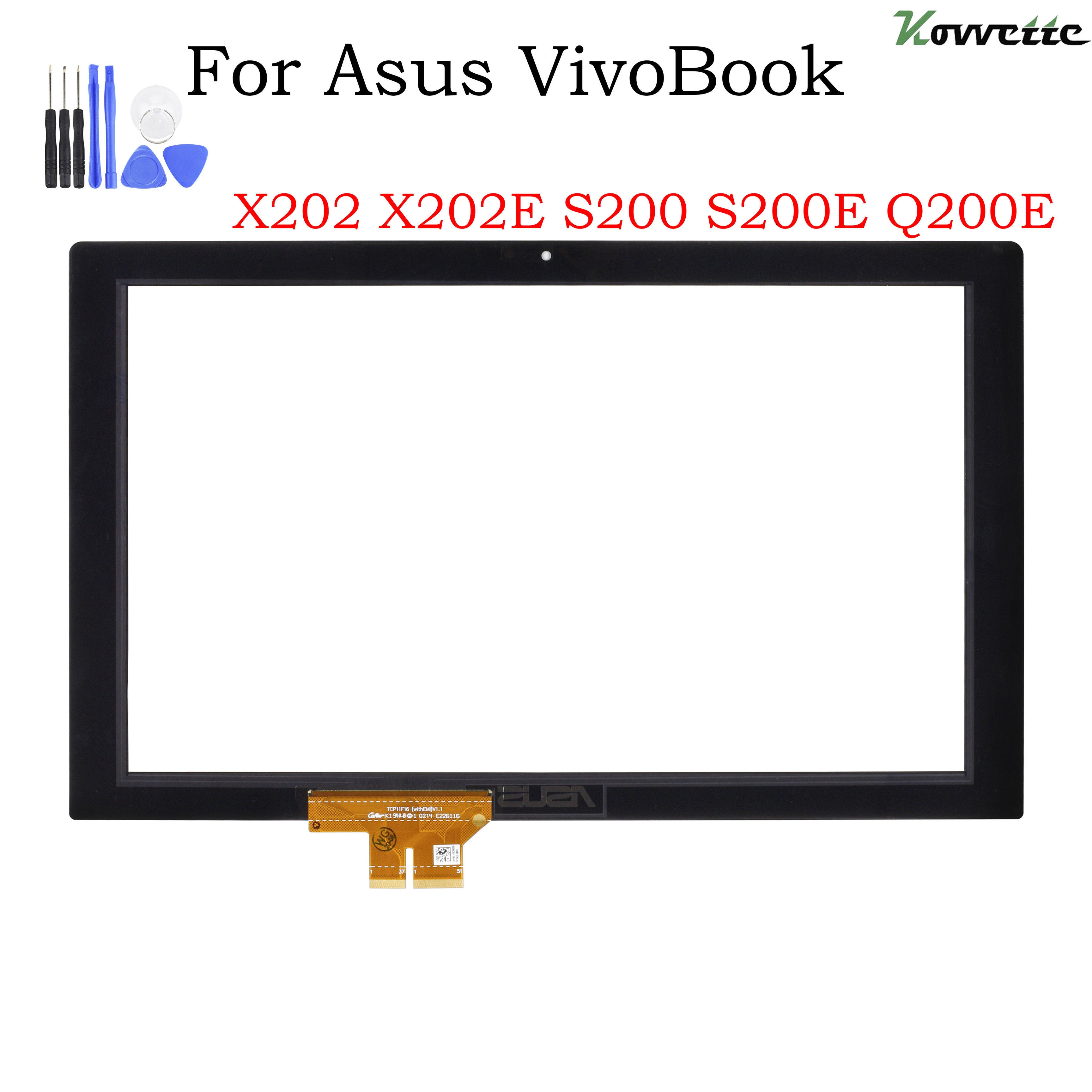 Touch screen digitizer for Asus VivoBook X202 X202E S200 S200E Q200 glass panel replacement