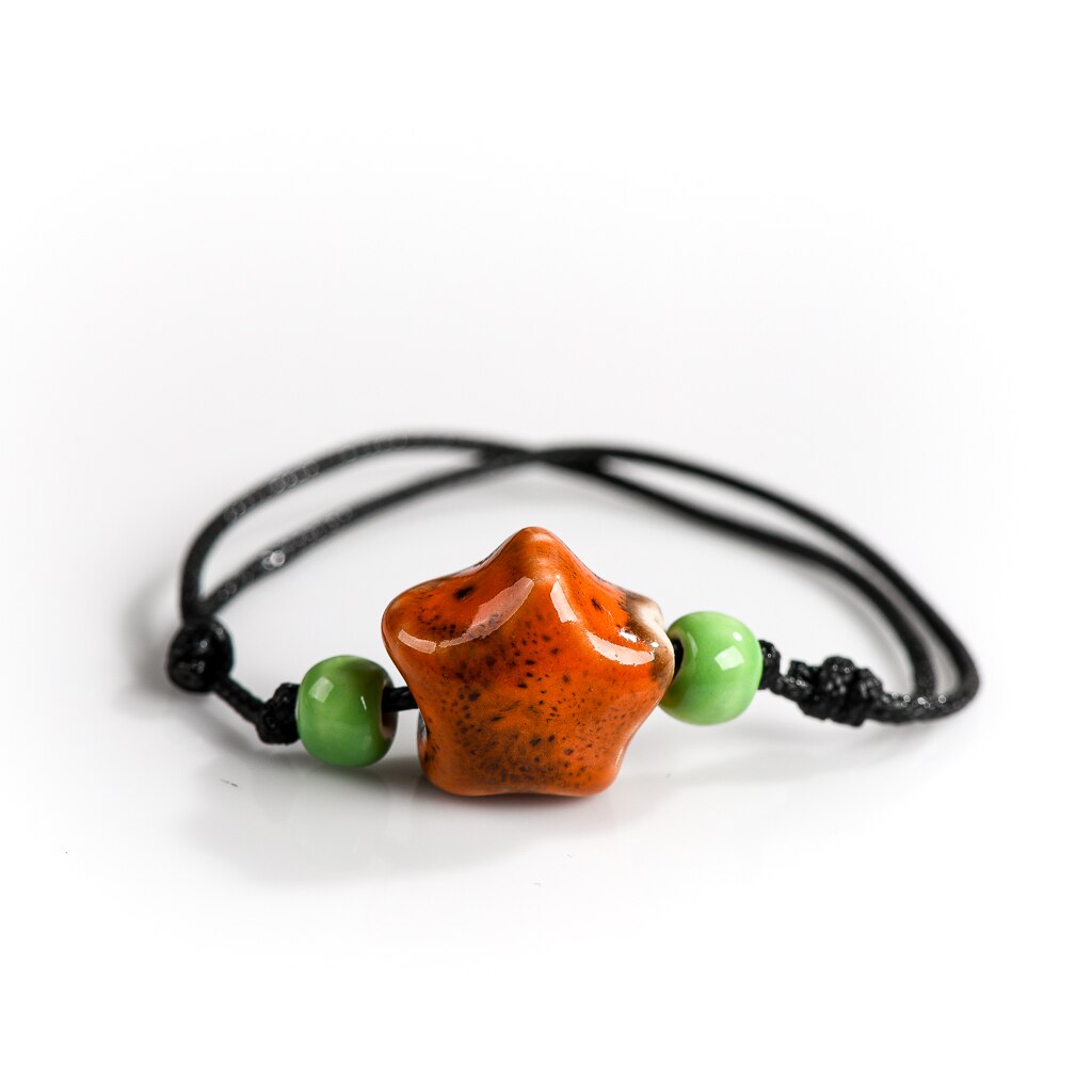 Bracelet de cheville en céramique, tissé à la main, étoile multicolore, Simple, 2 pièces, 40% de réduction, , XN598: XN5983