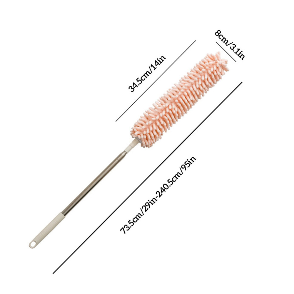 Plumero retráctil de adsorción electrostática, cepillo de polvo de chenilla para Interior del hogar, herramienta de limpieza de plumero de techo