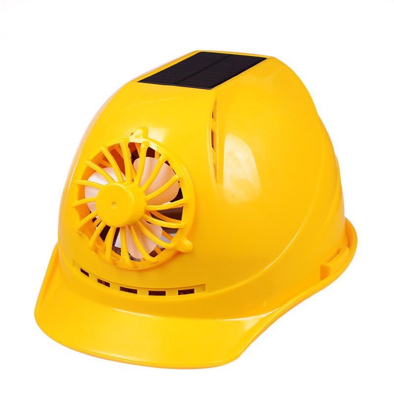 Solar Fan Working Helmet Adjustable Ventilation Sunscreen Construction Engineer Safety Hard Hat For Men Worker Cap: Style2-Yelllow