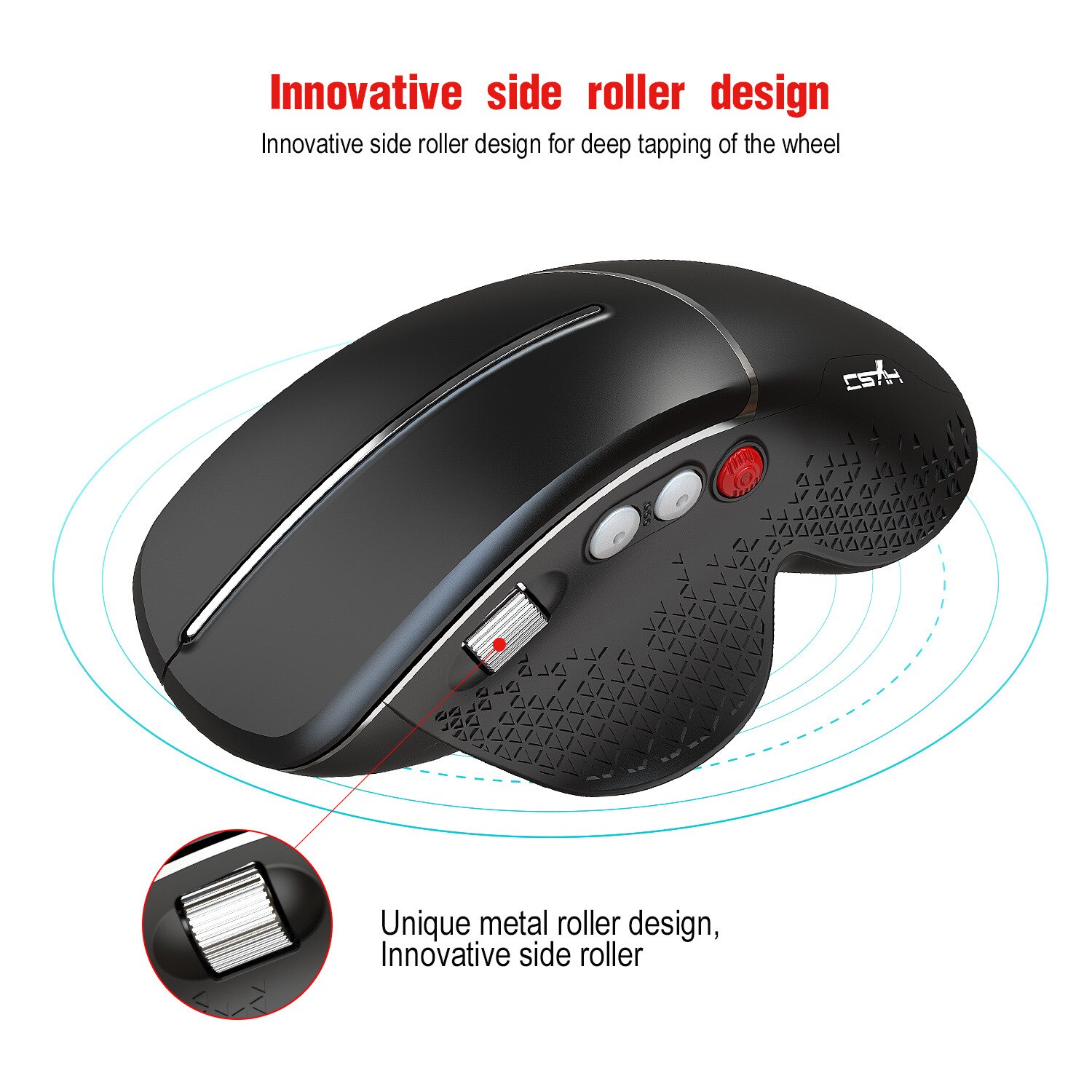 Wireless Mouse Vertical Gaming Mouse 6 Buttons 2400DPI Ergonomic Mice Vertical Side Wheel Mouse for PC/Laptop