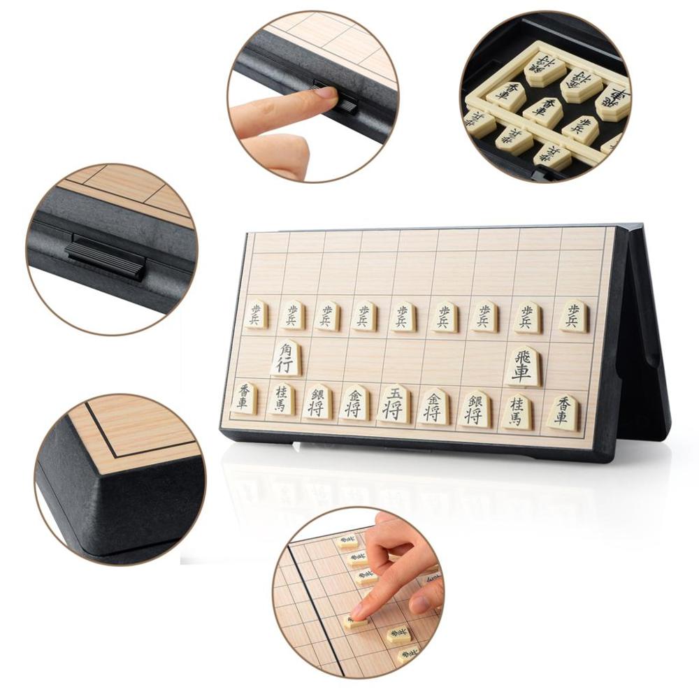 Magnetic Folding Shogi Set Foldable Boxed Portable Japanese Chess Game Sho-gi Exercise logical thinking 25*25*2 cm