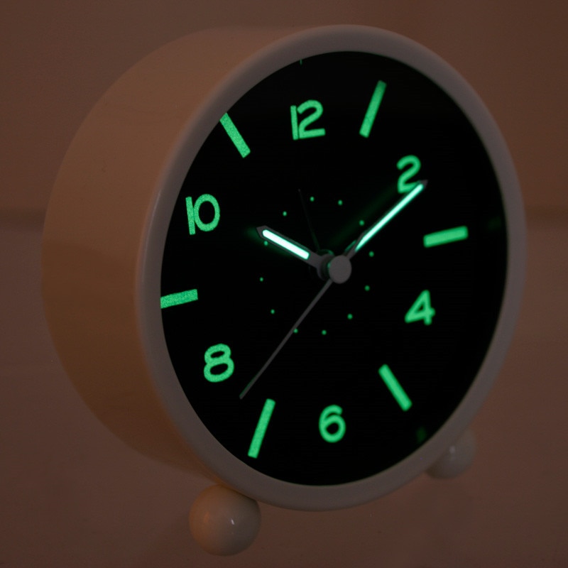 Circulaire Wekker Met Nachtlampje Office Desktop Naald Quartz Lichtgevende Stille Nachtkastje Wekker Kerstcadeaus