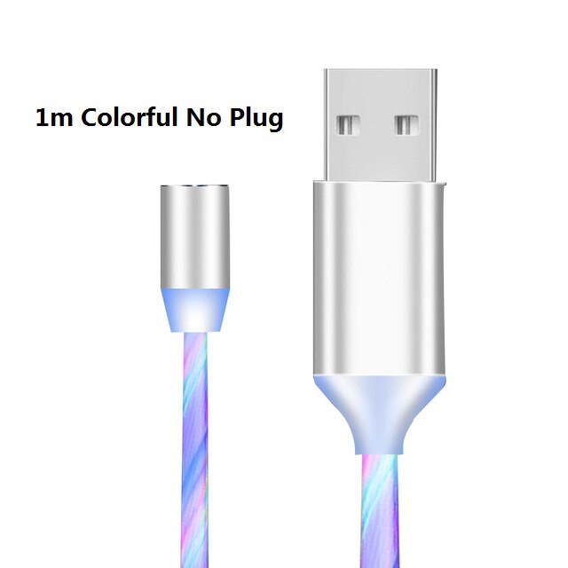 Magnetic Cable Plug Android iOS Fast Charging Data cable Iphone Huawei vivo Type-C universal charging cable: 1m Colorful No Plug