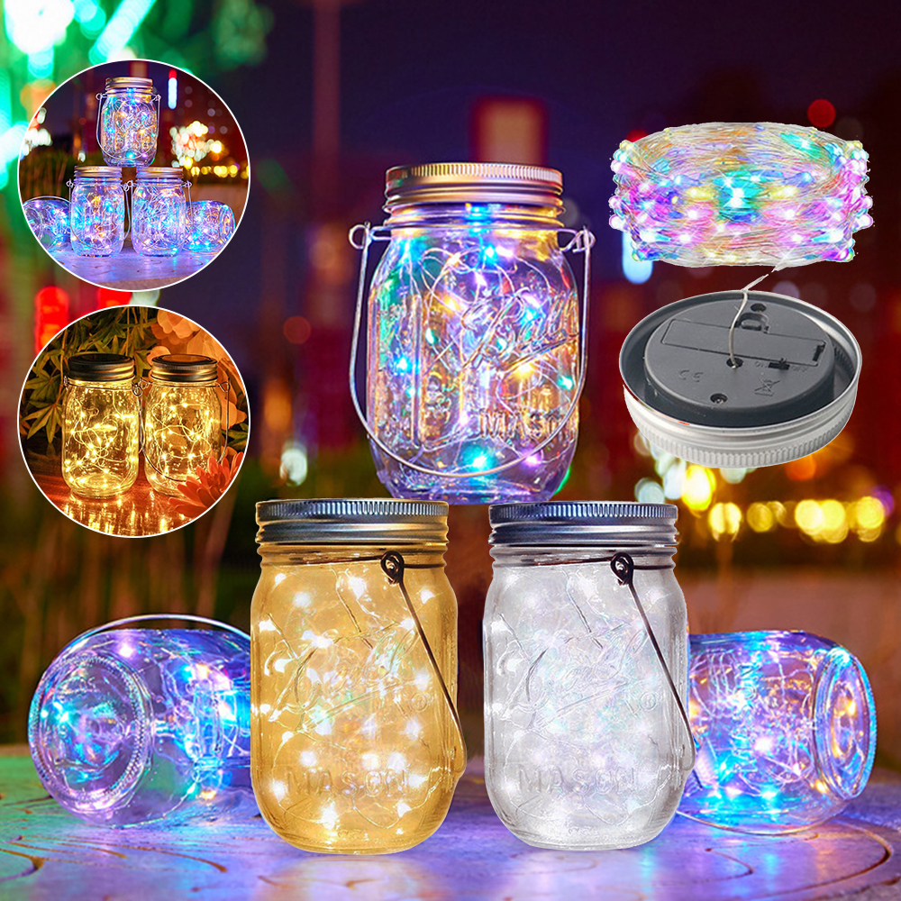 Einmach glas Lampe Solar- flasche Lichter Garten Rasen Ornament Lampe tragbare Glas Einmach glas Lampe wasserdichte vertikale Sonnen lampe (keine Gläser)