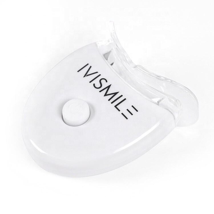 Dentes clareamento accelerator luz aprovado a pilhas led dentes branqueamento kit led luz siliconemoldable bandejas: WHITE