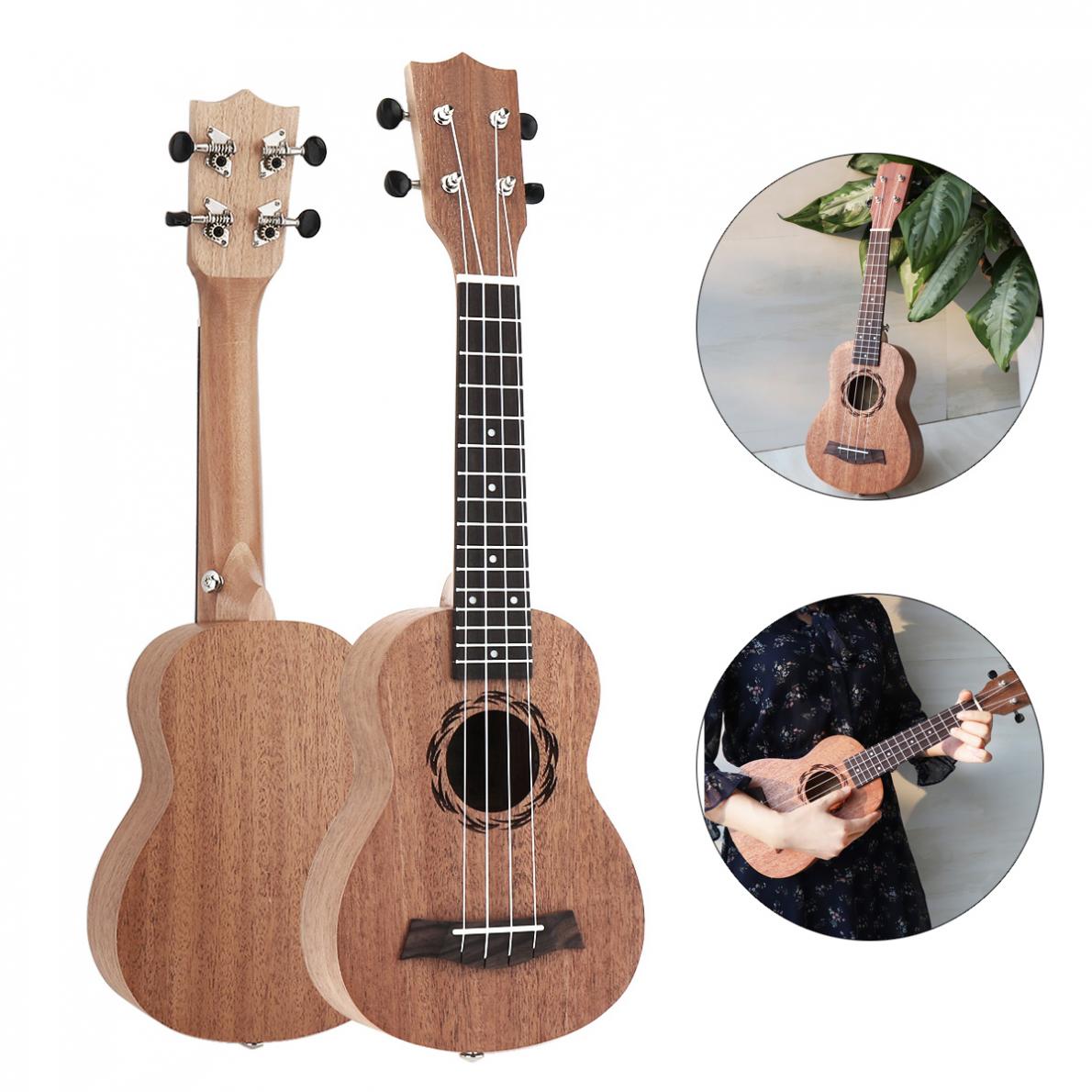 Ukulele 21/23/26 inch Soprano Ukulele Wood 15 Fret Four Strings Hawaii Guitar String Musical Instrument for Beginner