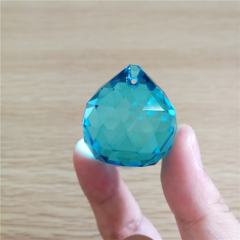 15mm-40mm Crystal Chandelier Ball Various Color 10 Pieces Glass Faceted Prisms Decorative Lighted Beads: Aquamarine / 30mm