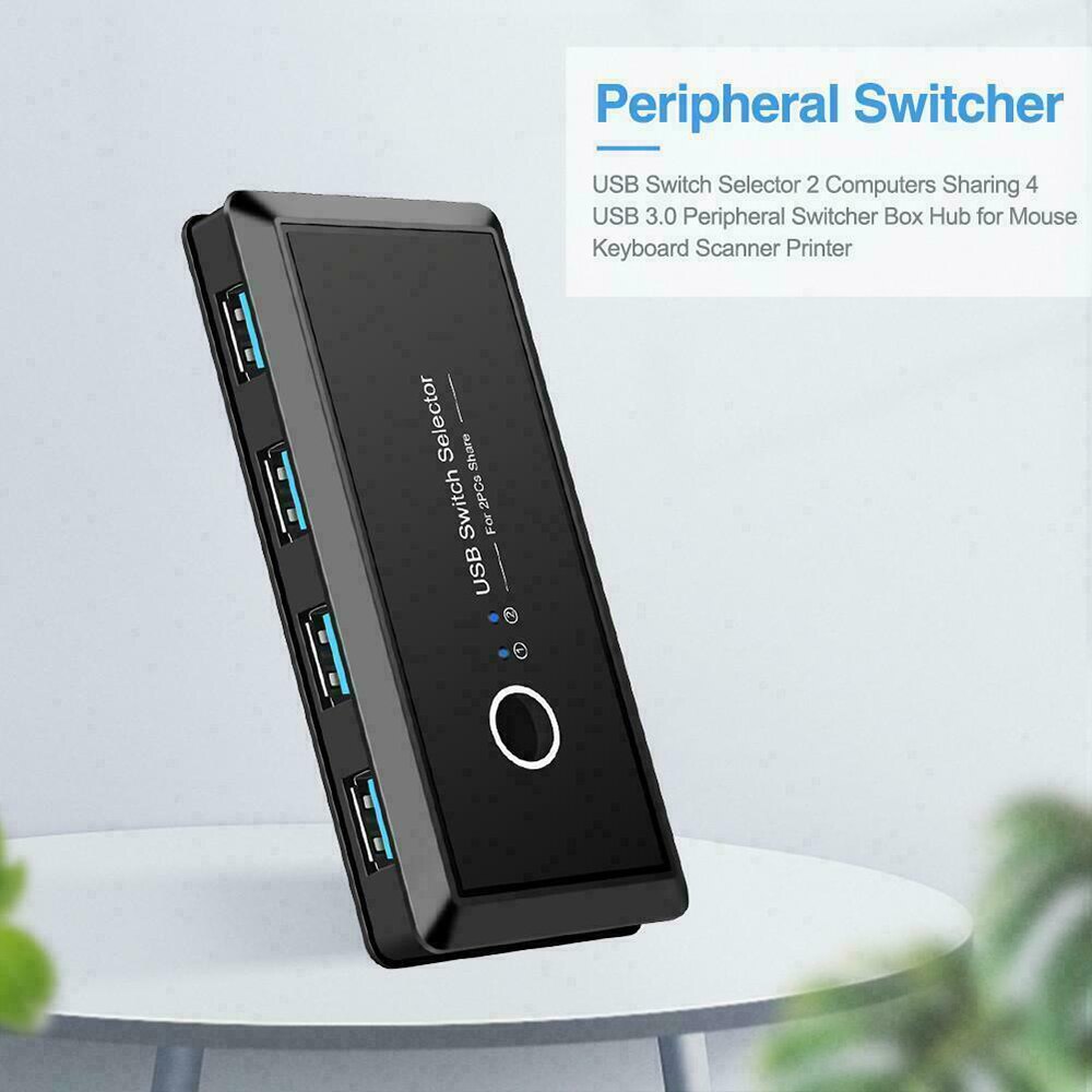Usb tastatur mus skriver skjerm visningsenhet usb 3.0 2.0 switch kvm switch 2 port pc del 4 tastaturer via 2 usb kabler