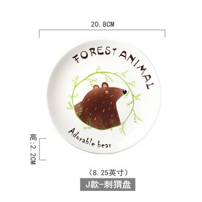 Blå og hvid keramisk salattallerken frugtbøf tallerken porcelænsservice rund western madbakke dessertretter: 8