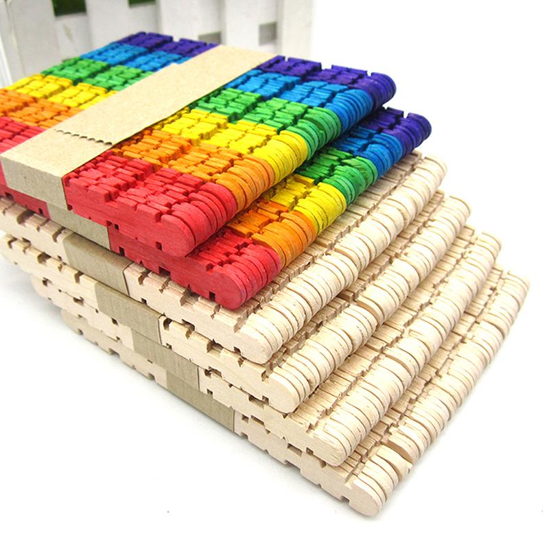 50pcs Popsicle Stick Ice Cube Maker Cream Tools Model Colorful Special-Purpose Wooden Craft Stick Lollipop Mold Accessories Tool