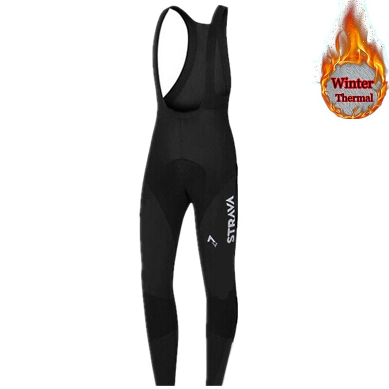 STRAVA Cycling Pants Gibson Padded Coolmax Gel Winter Thermal Long Cycling Bib Pants Fleece MTB Bike Bicycle Racing Bib Shorts