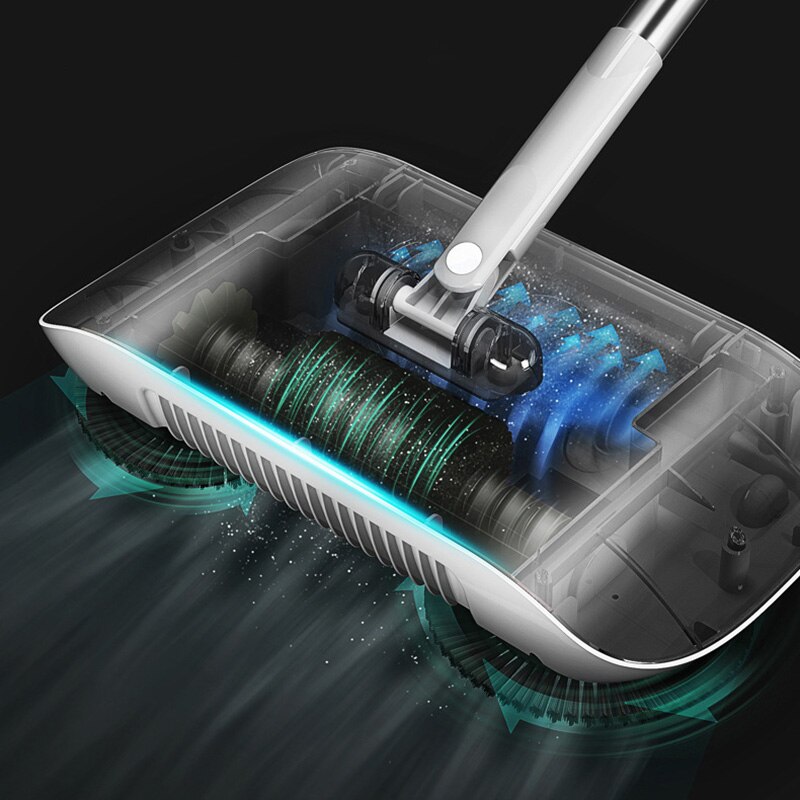 Broom Dustpan Mop All-In-One Hand Push Sweeper Home Cleaning Products Stainless Steel Cleaning Mop No Dead Corner Sweeper