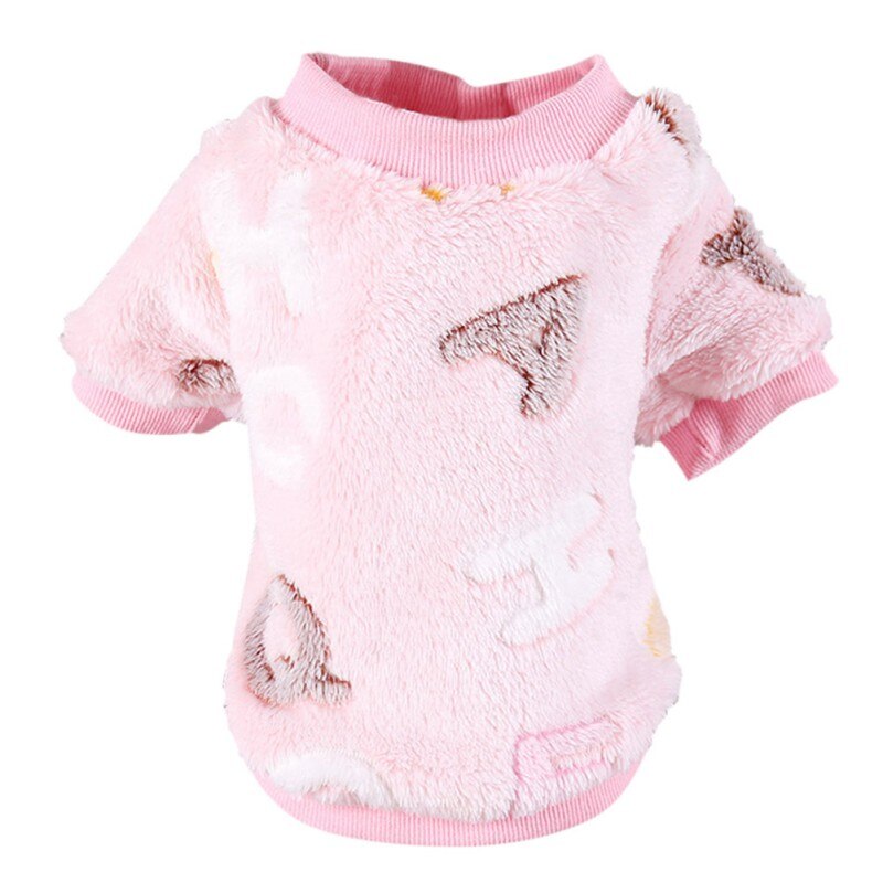 Haustier Vlies Kostüm Herbst und Winter Warme Kleidung Kleine Hunde 2-auf Beinen Verdickung T-Shirt Hund Nette Kleidung: XL / Rosa