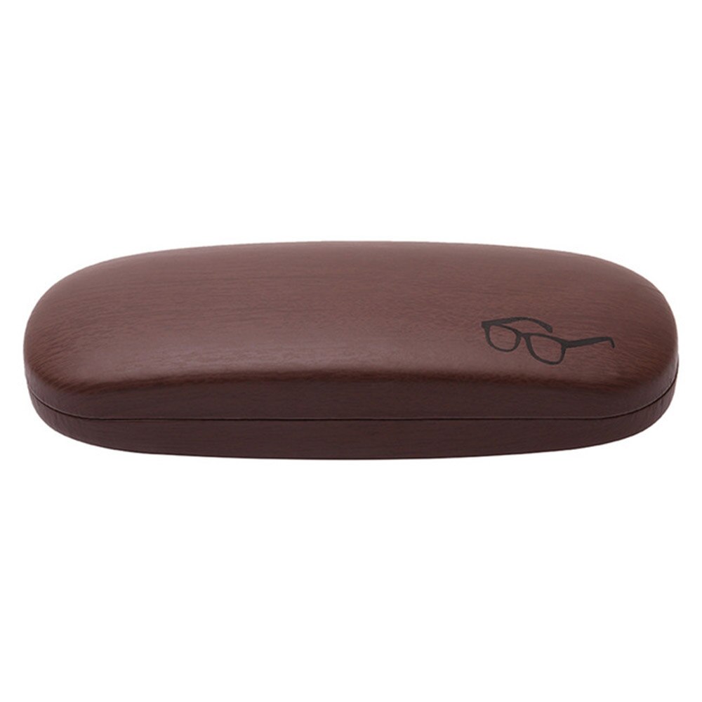 Estuche rígido de madera de para gafas de lectura, estuche para gafas de sol de cuero PU para hombres y mujeres: Dark Coffee