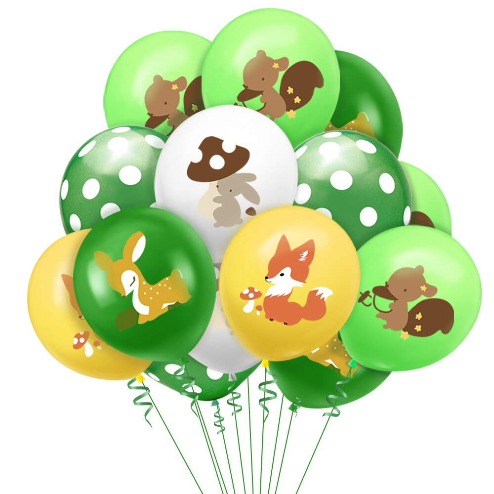 Cartoon Bos Dieren Ballonnen Verjaardagsfeestje Decoratie Vlag Vos Eekhoorn Ballonnen Jungle Dieren Ballonnen Verjaardagslevering