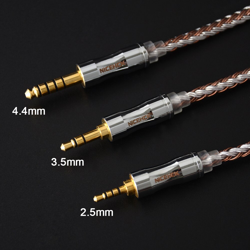 NICEHCK C16-5 Earphone Cable - 1.2m - 16 Core Copper Silver Mixed - MMCX/2Pin/QDC/NX7 Connectors
