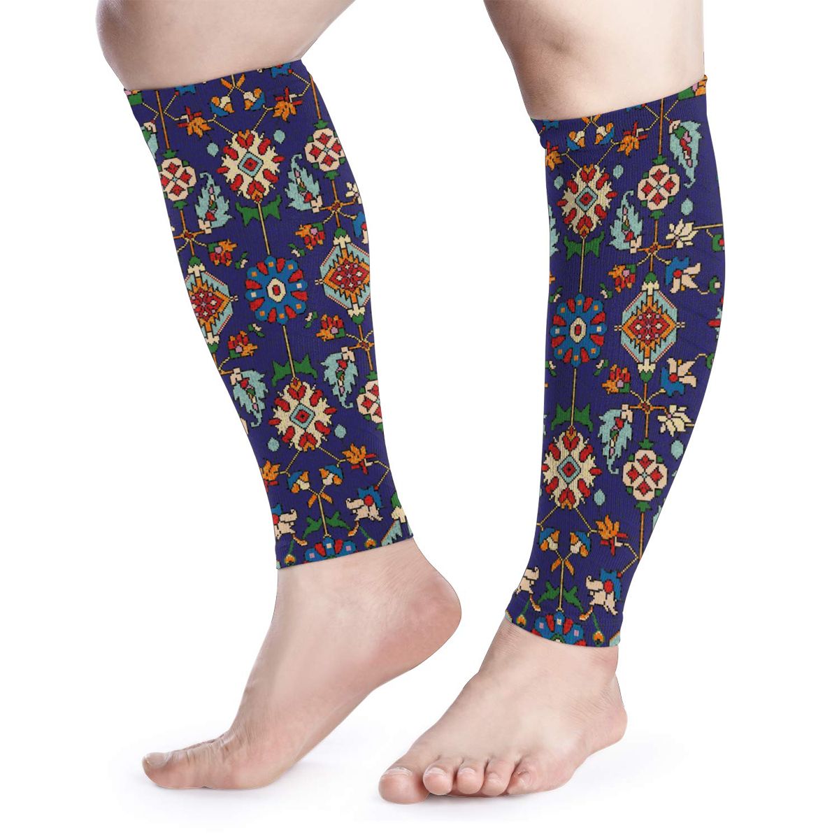 Calf Protector Sleeves Men Women Gym Sports Safety Calf cooling Compression Sleeves Shin Cycling Printing pattern Q007: Default Title