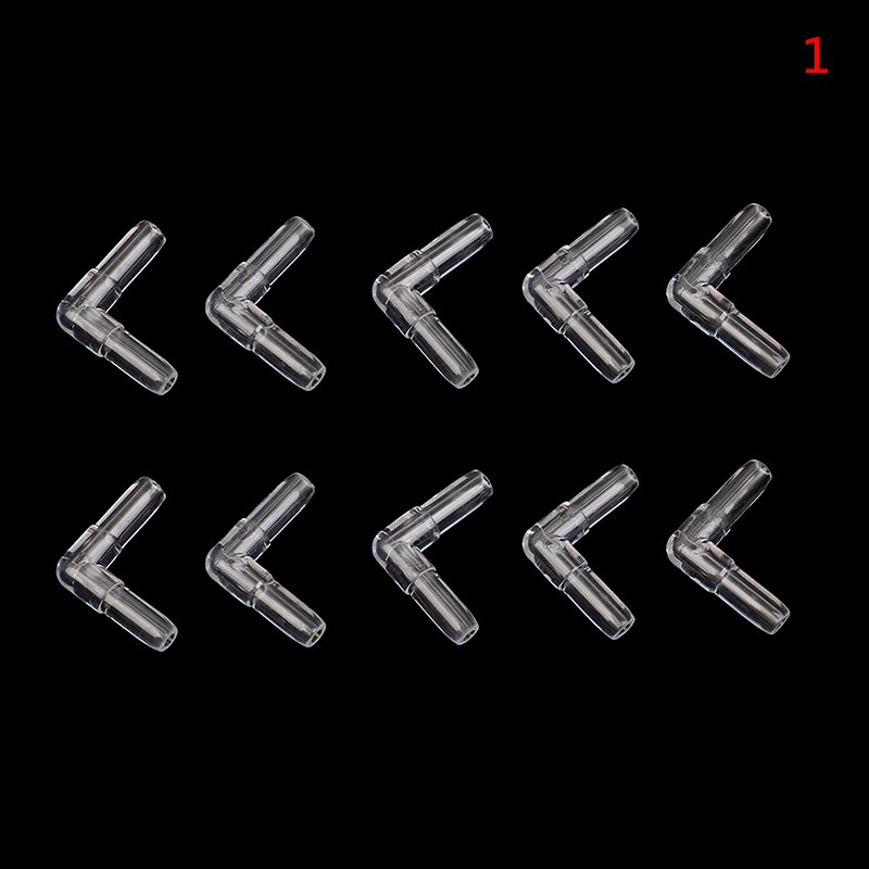 10pcs/lot 4mm Clear Plastic Elbow Tube Connector Valve Transparant Airline Air Tubing Aquarium Accessories: 1
