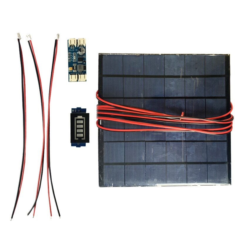 Panneau solaire 6V 4.5W 6W 10W 9V 4.2W 10W, système solaire avec chargeur de batterie minimum, avec écran de batterie, KIT bricolage autonome, câble PH 2.0