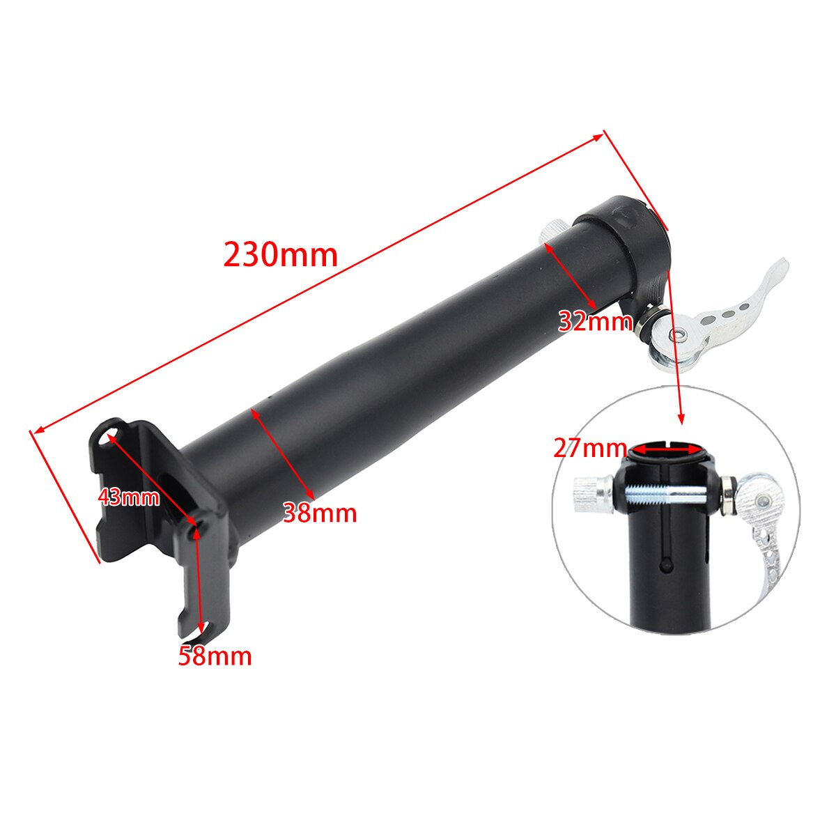 10 inch Shock Seat Post Black Silver Seatpos Seat Repair Accessories Electric Scooter Parts