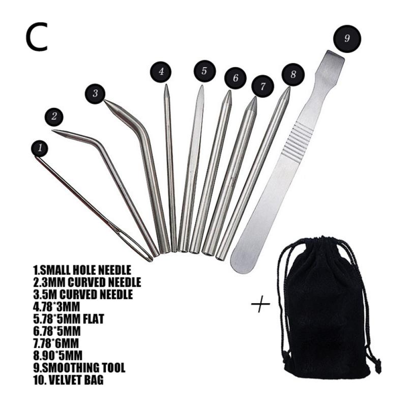 Stainless Steel Parachute Cord Bracelet Lacing Stitching Needles Set Kit Steel DIY Braided Parachute Cord Needles Tool: 04