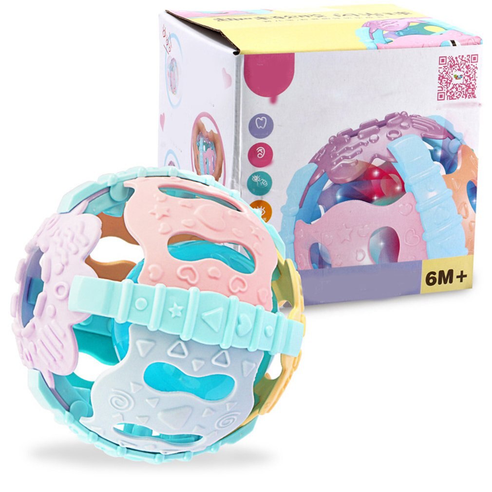 HEIßER Bunte Baby Rassel Ball Weiche Hand Shaker Glocke mit Sound Licht Sensorischen Entwicklungs Pädagogisches Baby Spielzeug