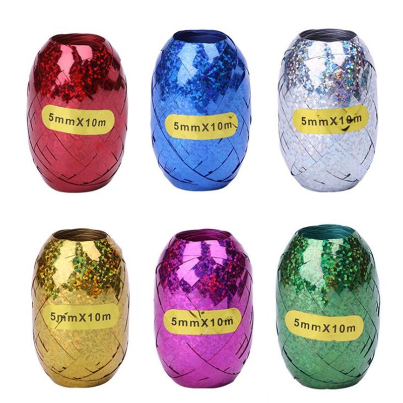 Ballon à feuille multicolore pour fête d'anniversaire mariage, banderole à Ballon multicolore 5mm x 10m 6 pièces