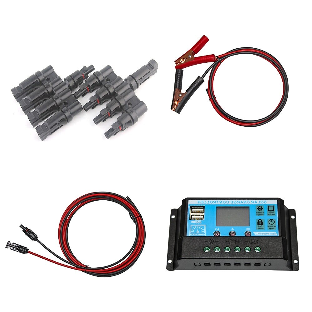 flexible solar panel 12v 24v solar power system 10A 20A 30A solar regulator PWM solar charge controller: 400W accessories