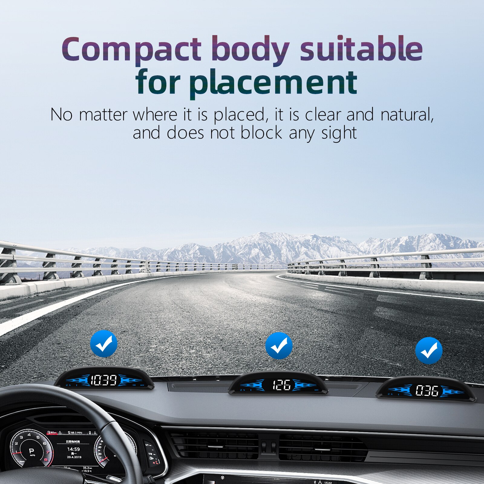 HUD-pantalla frontal para coche, dispositivo de visualización HD para exteriores, todoterreno, GPS, guía de velocidad, dirección