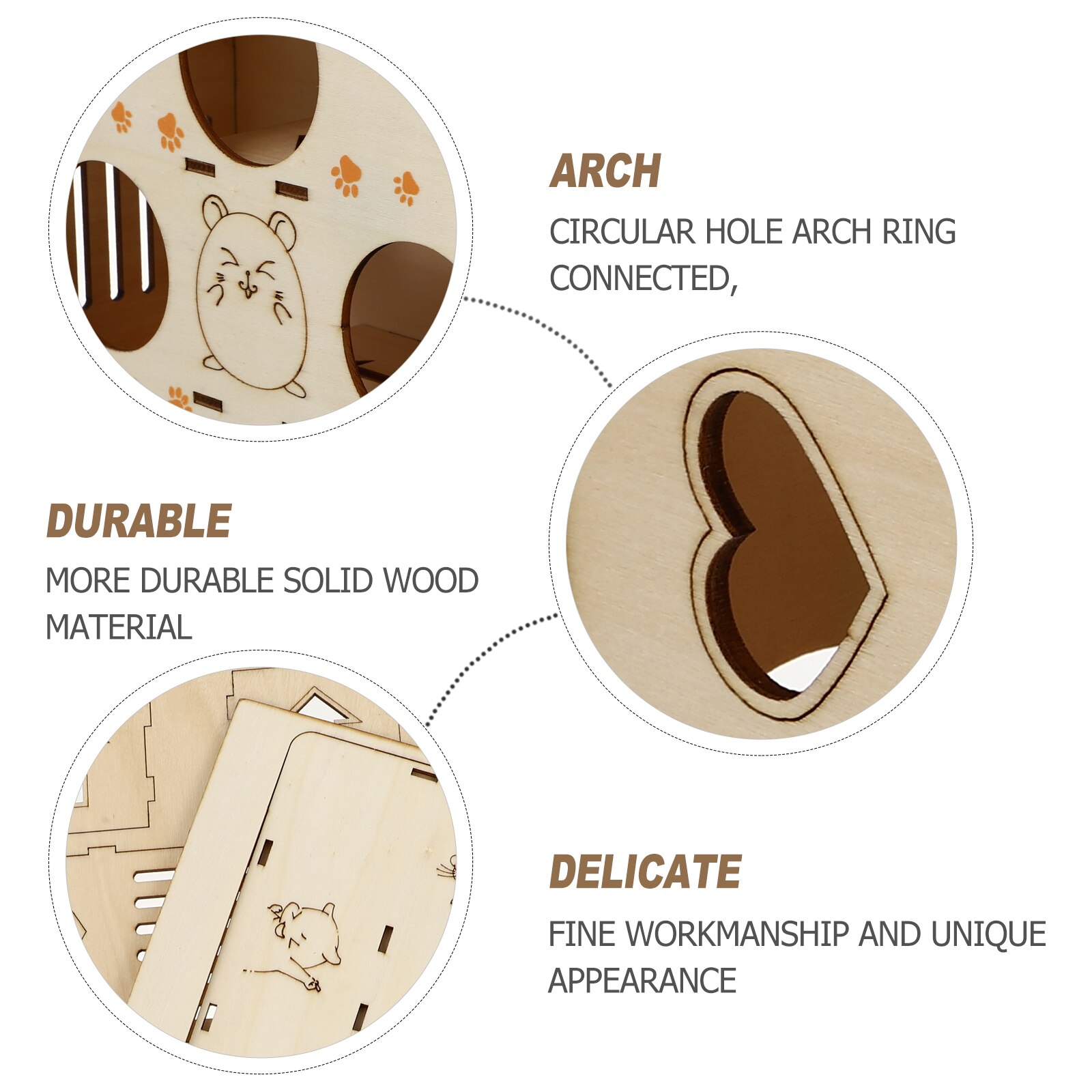 1Pc Hamster Maze Durable Natural Practical Wooden Tunnel Maze Small Pet Accessory