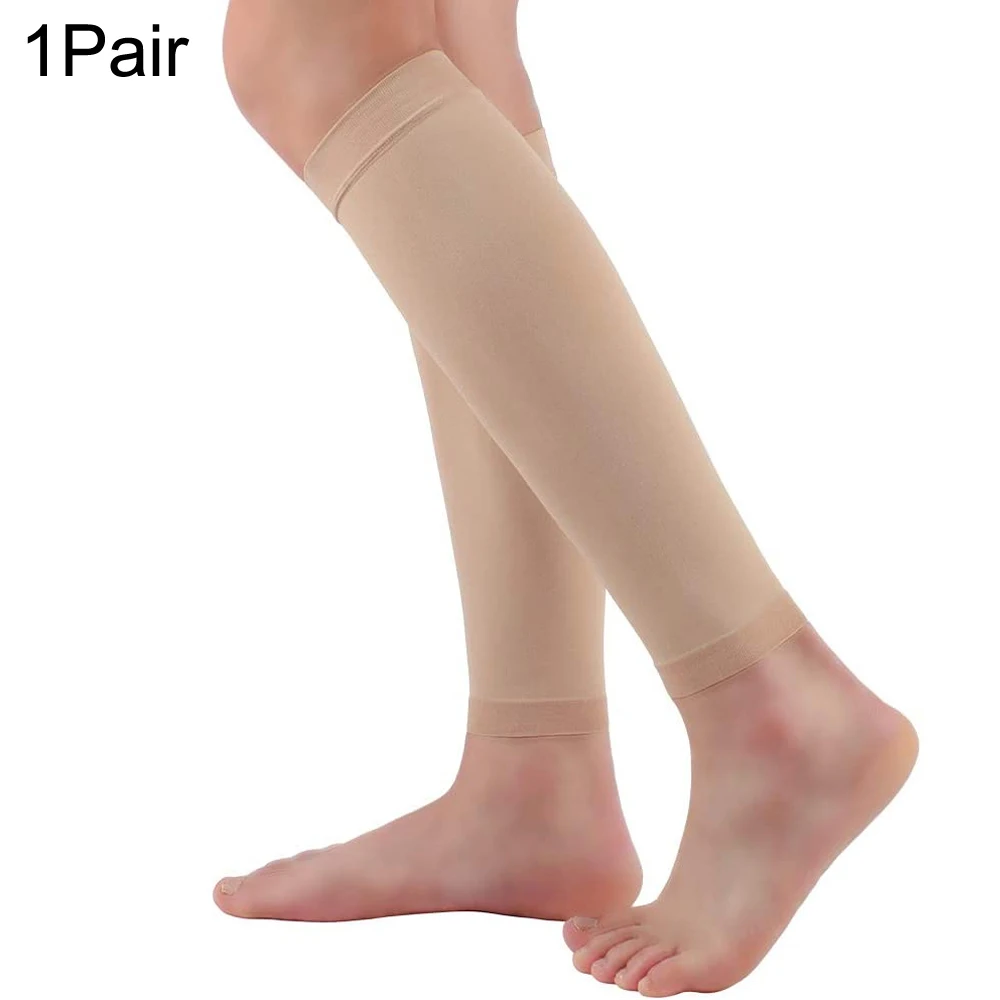 1Pair Calf Compression Sleeve Leg Compression Sock Calf & Shin Support Relieve Calf Pain for Swelling Shin Splints Knee Sleeve: WHITE