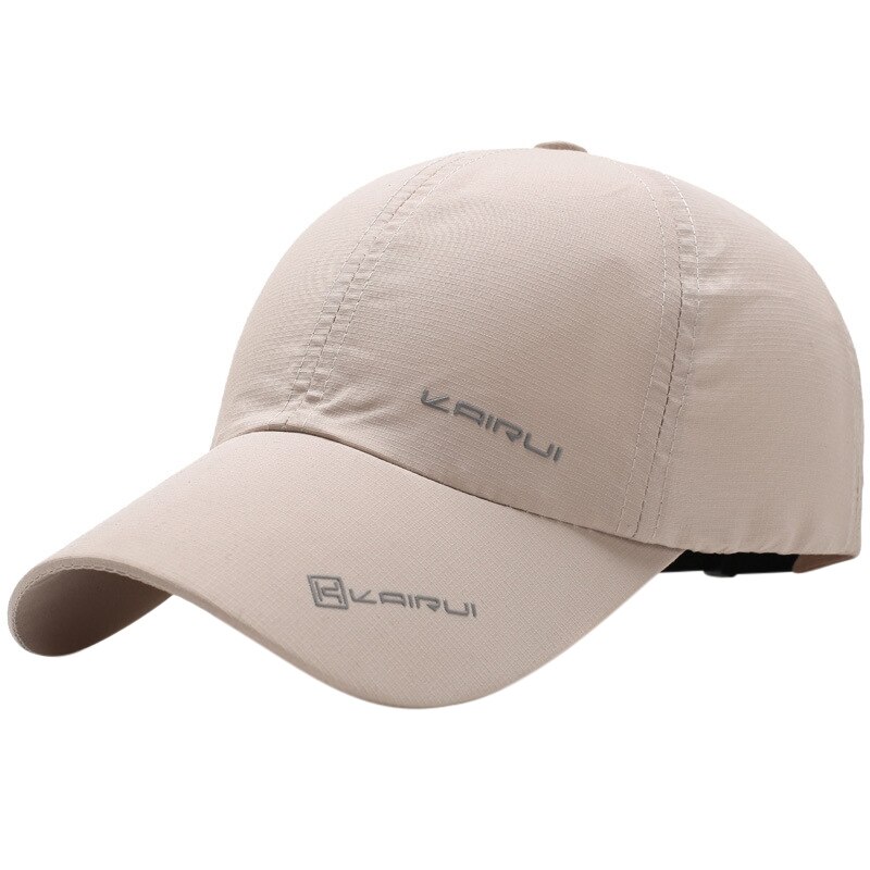 Outdoor Sport Running Baseball Mesh Hat Men Quick-drying Summer Visor Cap Adjustable Snapback Hats Casual Caps: Khaki