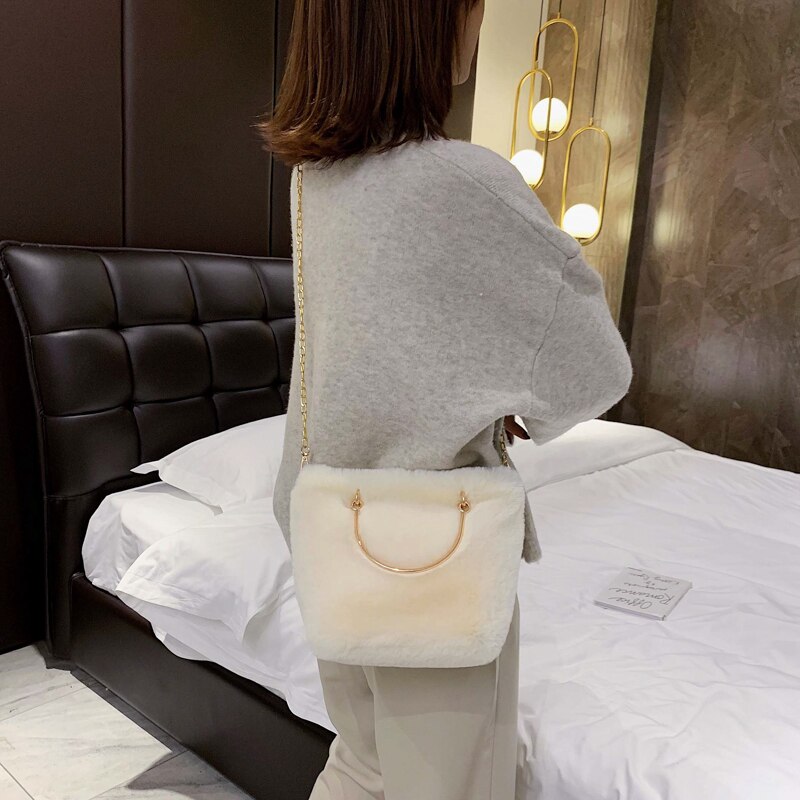 Messenger Bag Mode Emmer Zak Stijl Dame Schoudertas Kunstmatige Fur Lady Casual Dame Handtas Envelop