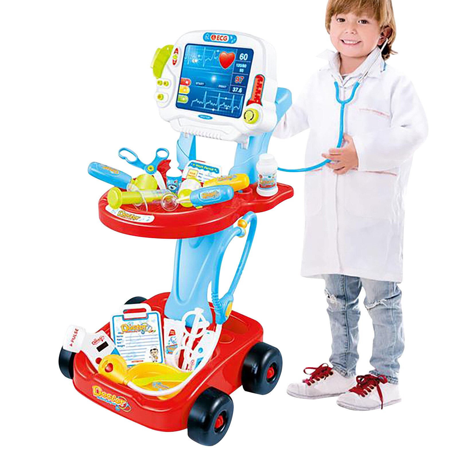 1Pc Speelhuis Simulatie Gelukkig Weinig Doctorsmedical Kleine Kliniek Medicals Kit Set Kinderen Pretend Play Speelgoed Pak Spel leven