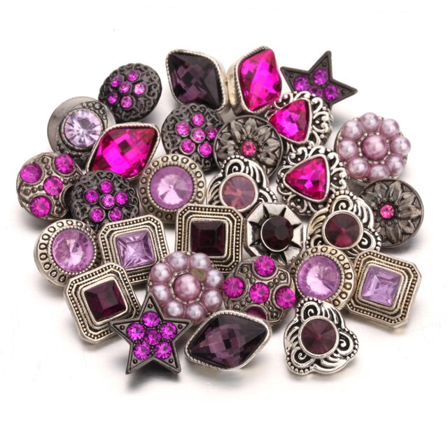10 Stks/partij 12Mm Snap Sieraden Rhinestone Flower Cross Mini 12Mm Metal Snap Knoppen Fit Snap Armband oorbellen Ketting: 4