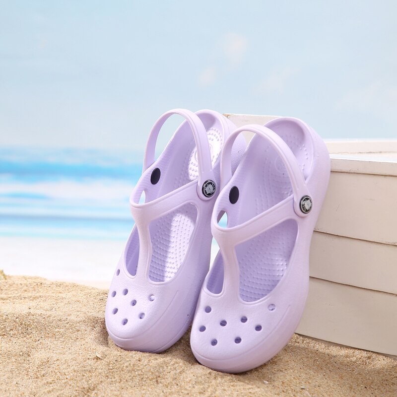 Sommer Frauen Maultiere Clogs Strand Atmungs Mary Janes Süße Hausschuhe frau Sandalen Gelee Schuhe Nette Garten Schuhe Clog Für frau