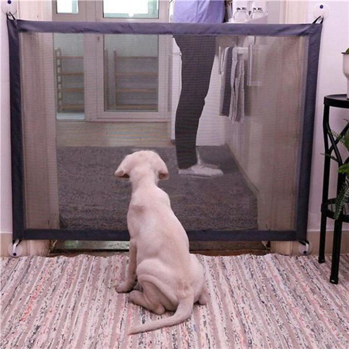 Puerta mágica suave para mascotas, vallas para perros y gatos, protector de seguridad plegable portátil, malla plegable para interiores y exteriores para cachorros y gatitos